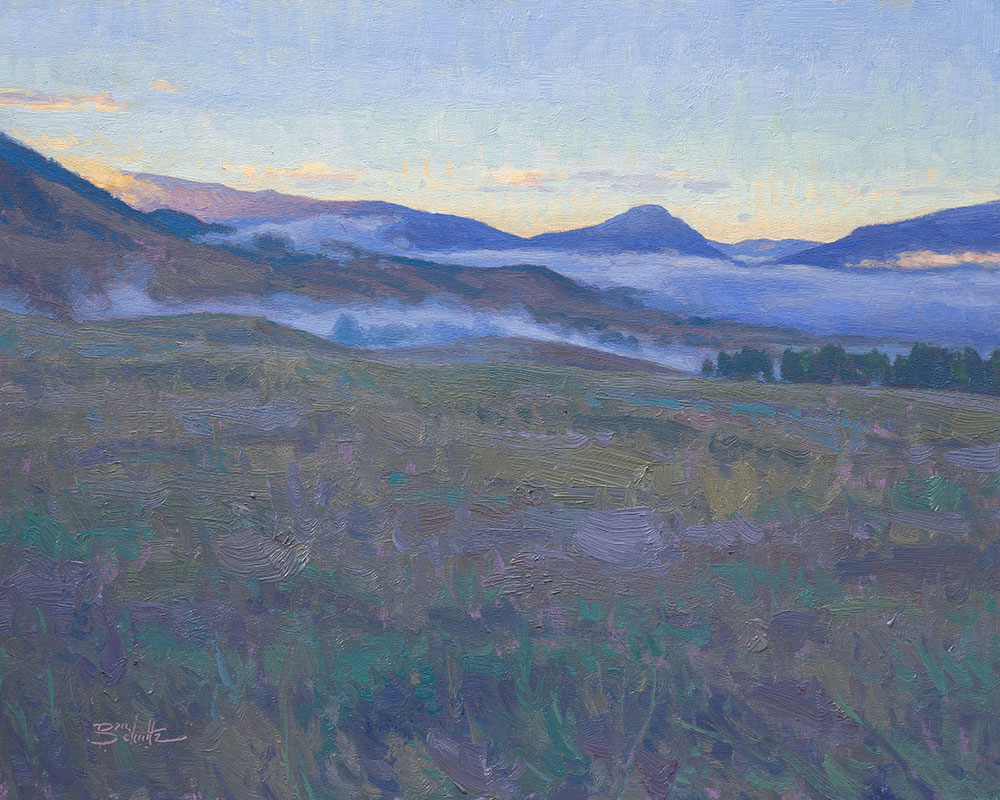 Morning Fog, 16x20 oil painting by Dan Schultz